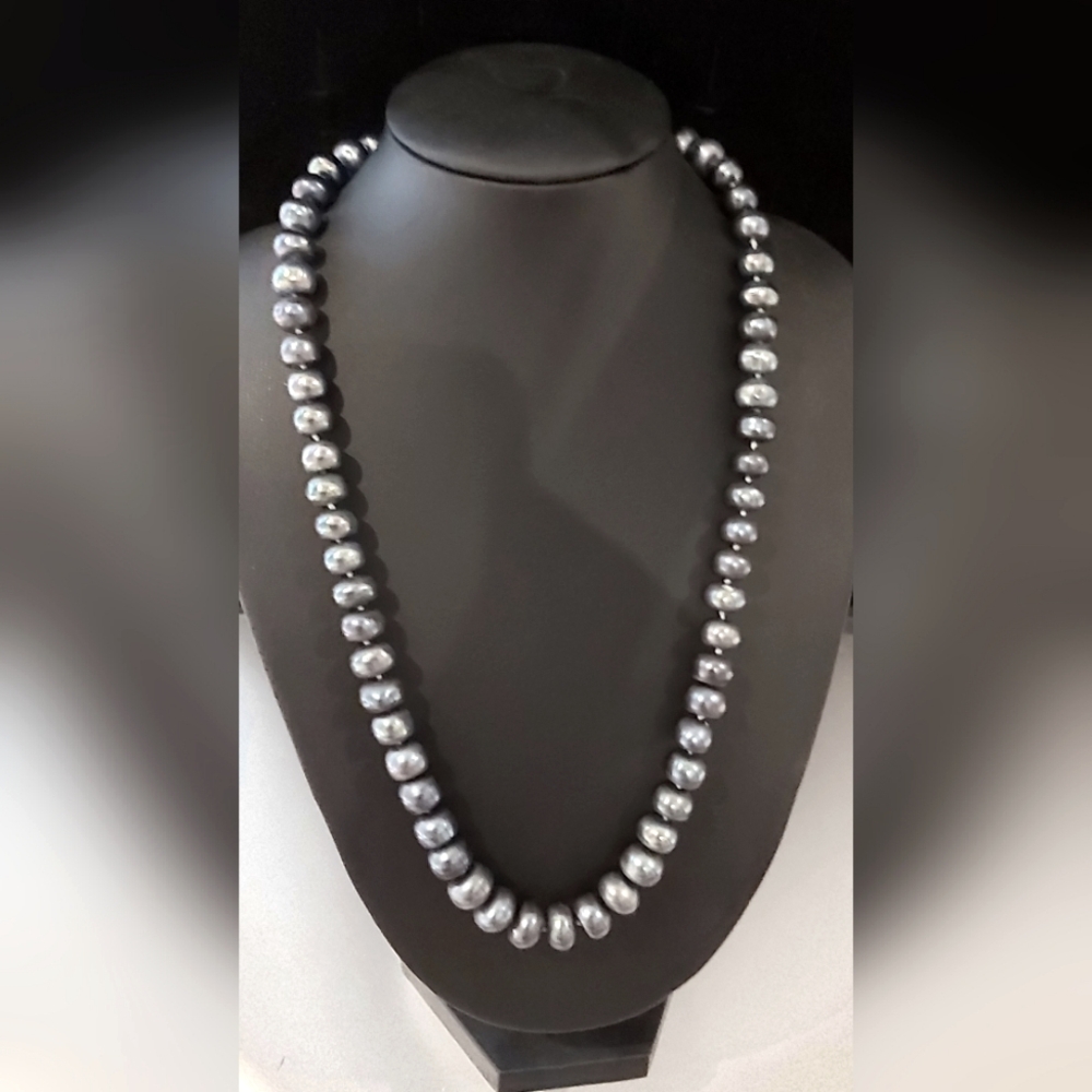 17" Black Pearls Coin Unusual Shape NWOT